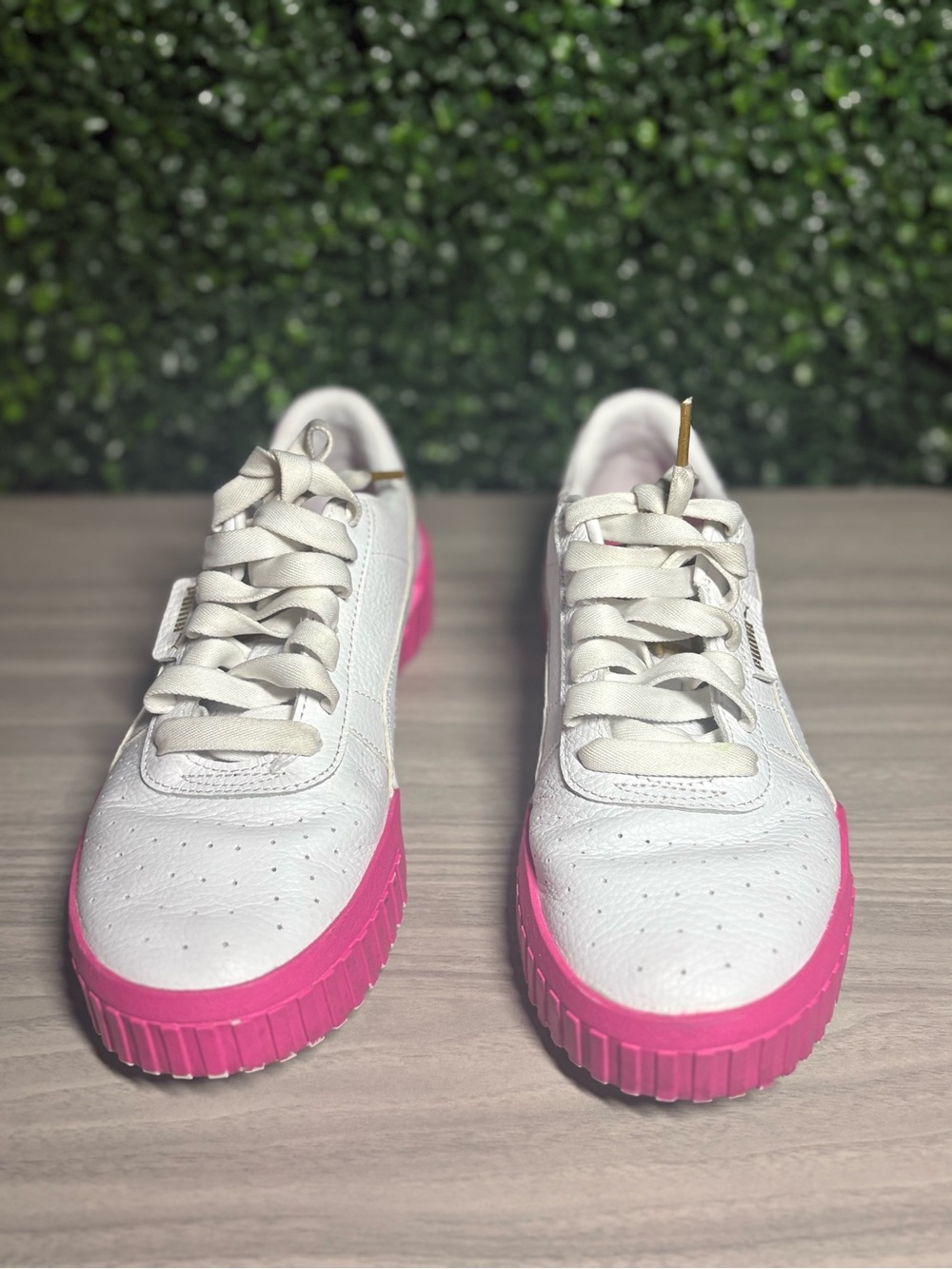 Puma Cali Sport White Pink Leather Sneakers Women's Size 8